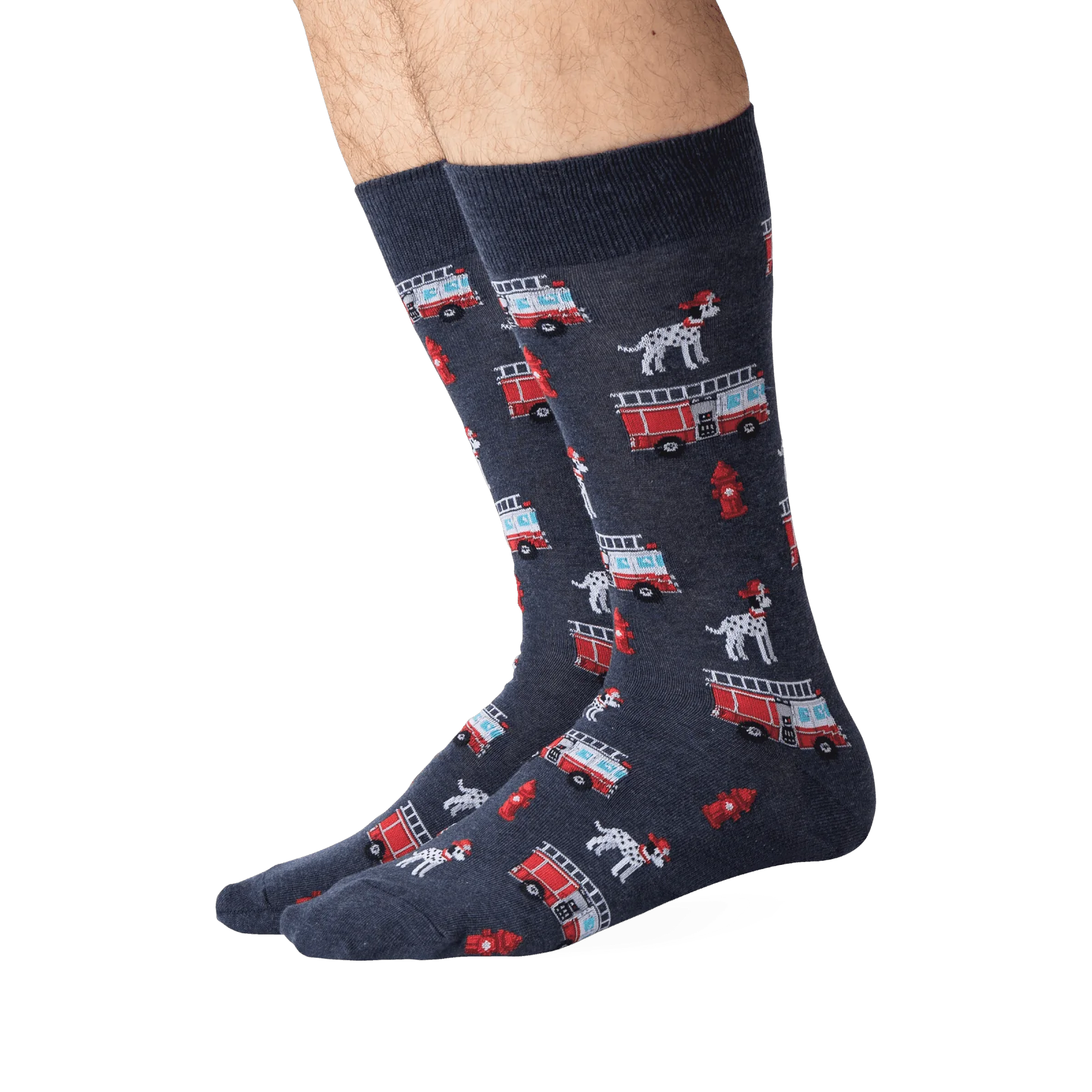 Socks, Fireman, Red Truck, Dalmatian, Crew Length