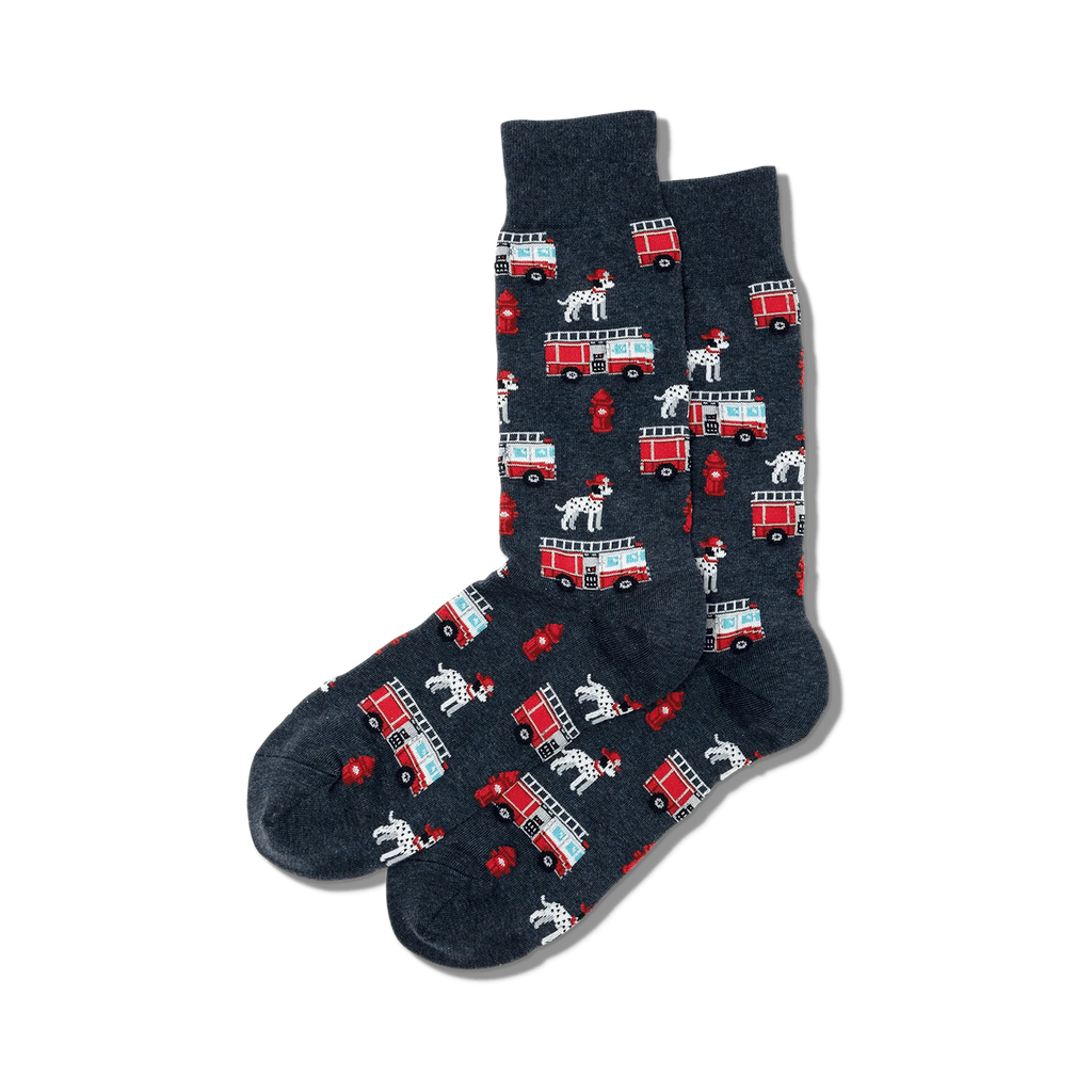 Socks, Fireman, Red Truck, Dalmatian, Crew Length