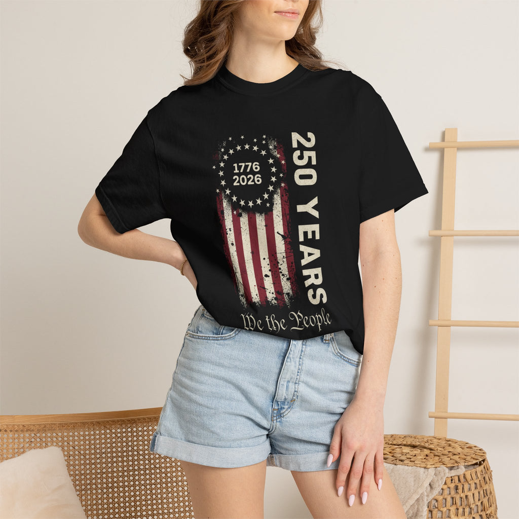 Comfort Colors, We the People, 250 Years Tee — Distressed 1776–2026 T-Shirt