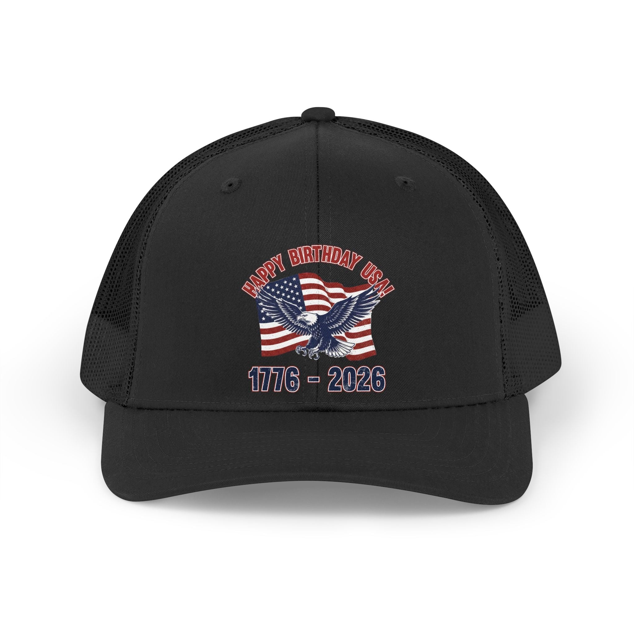 America 250 – 1776–2026 Happy Birthday USA Trucker Hat