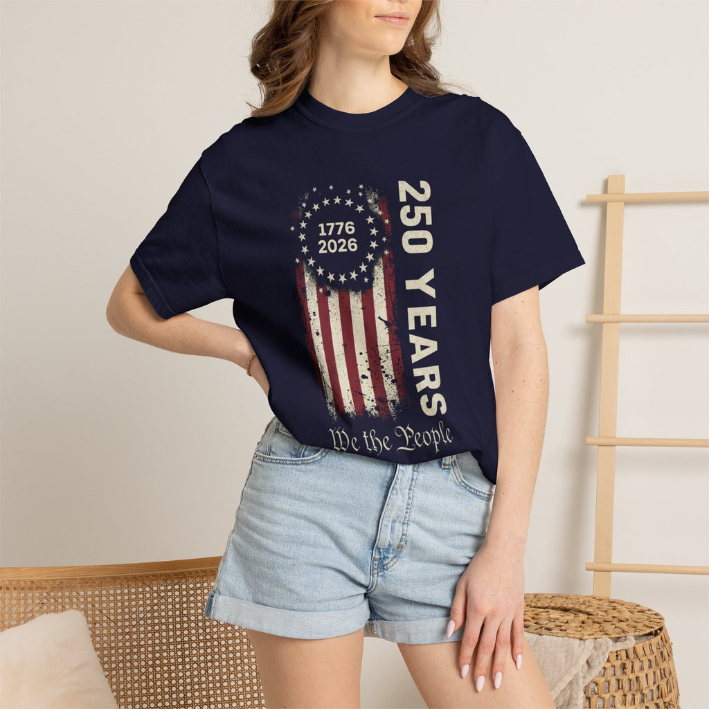 Comfort Colors, We the People, 250 Years Tee — Distressed 1776–2026 T-Shirt