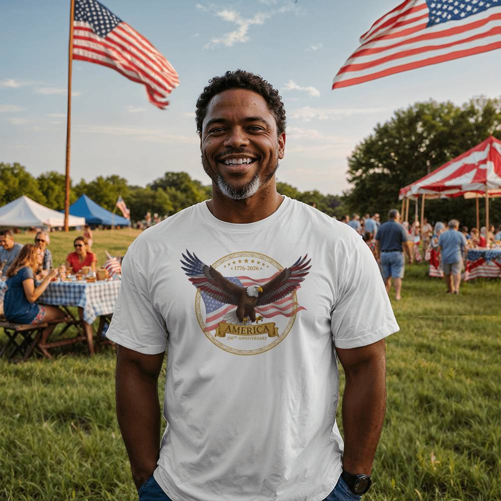 Happy 250th Anniversary To The USA, Eagle in Circle T-Shirt,1776-2026