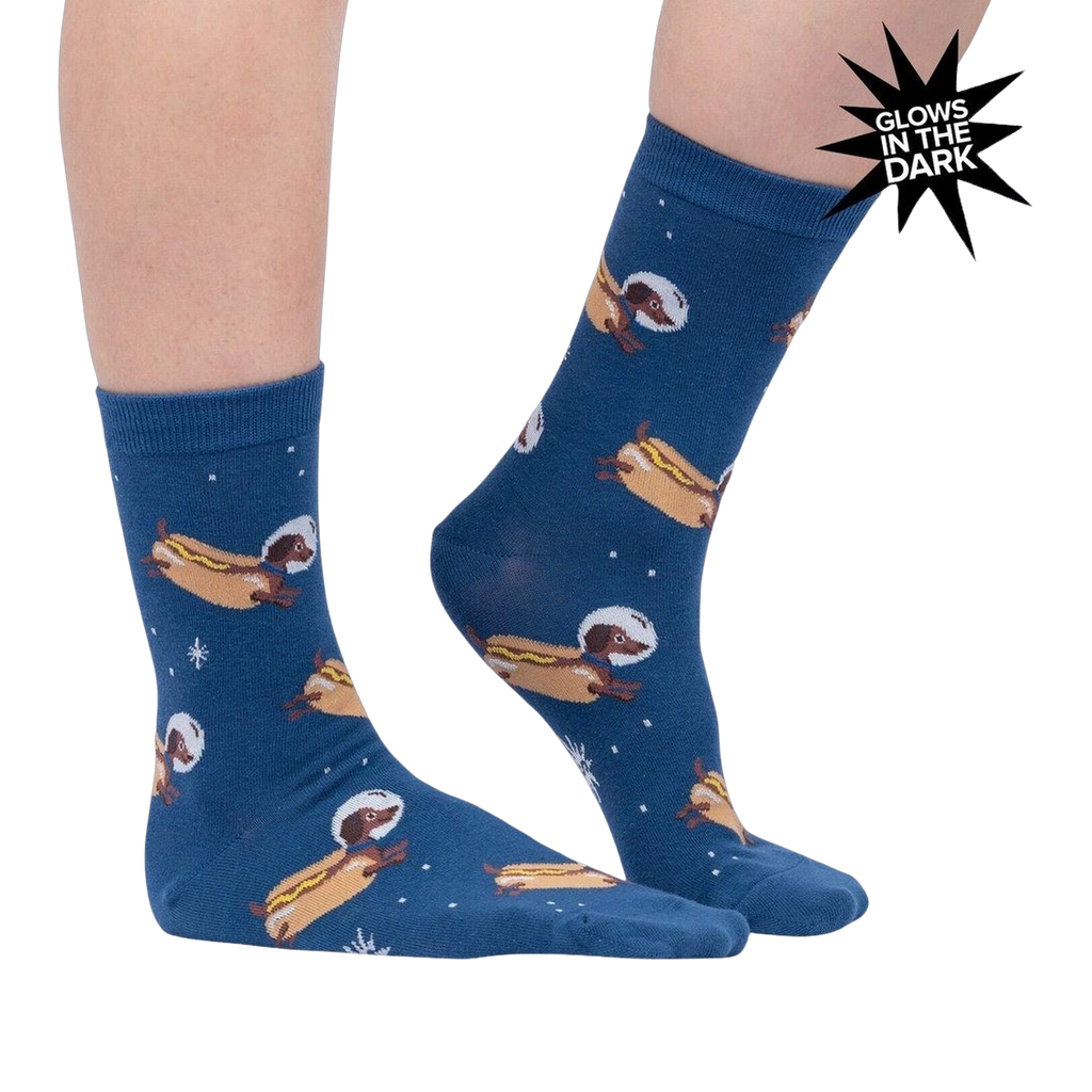 Socks, Dachshund, Weiner Dogs In Space! Glow in the Dark, Crew Length