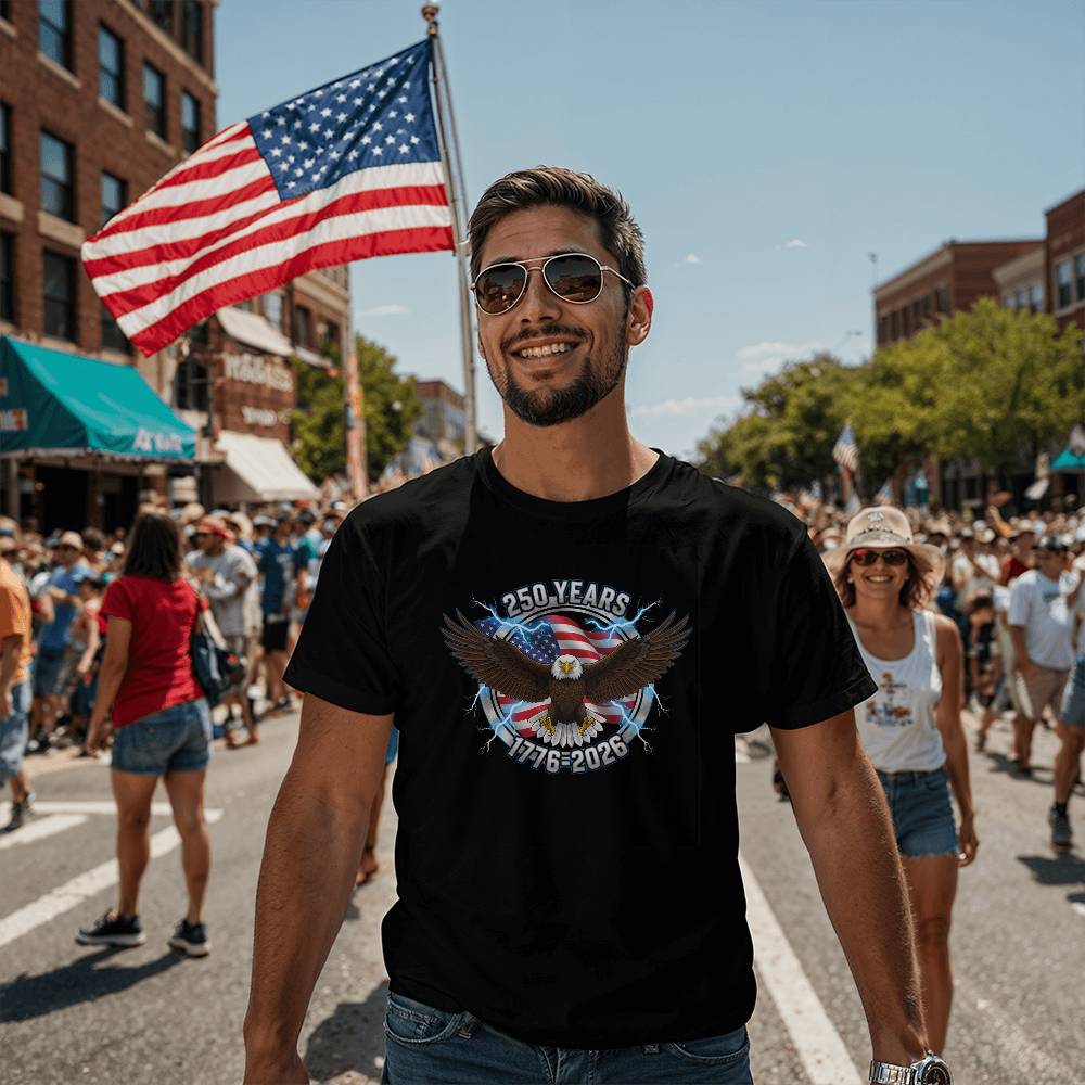 250 Years of Freedom Eagle Patriotic T-Shirt | America 1776–2026 Anniversary Tee