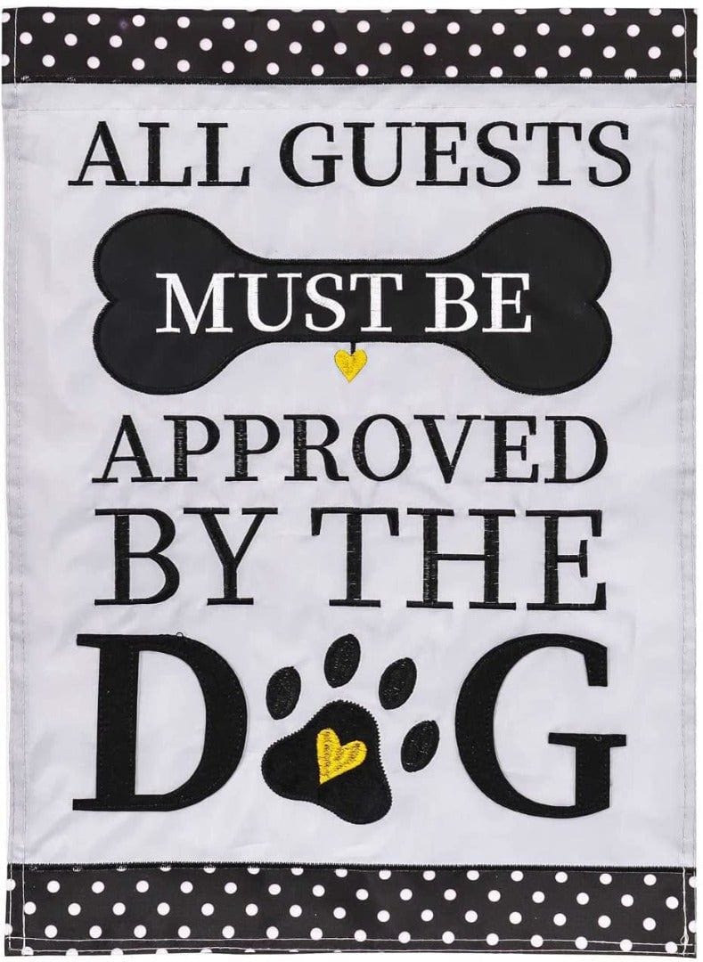 Approved By The Dog Garden Flag 2 Sided Applique