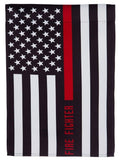 Firefighter Thin Red Line Garden Flag 2 Sided