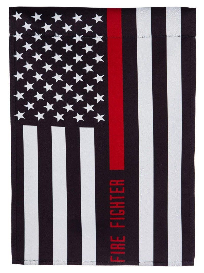 Firefighter Thin Red Line Garden Flag 2 Sided