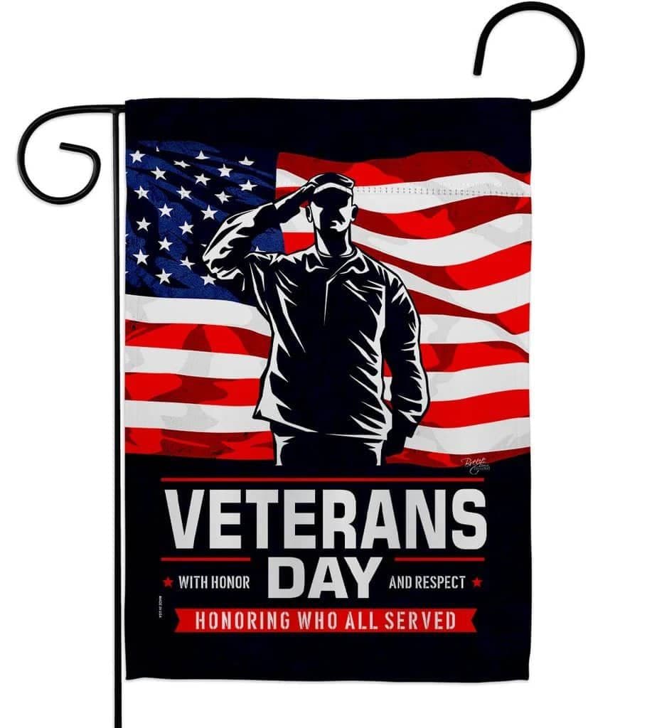 Honor Our Veterans Garden Flag 2 Sided