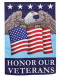 Honor Our Veterans Garden Flag Eagle 2 Sided