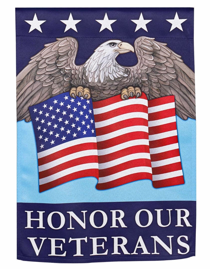 Honor Our Veterans Garden Flag Eagle 2 Sided