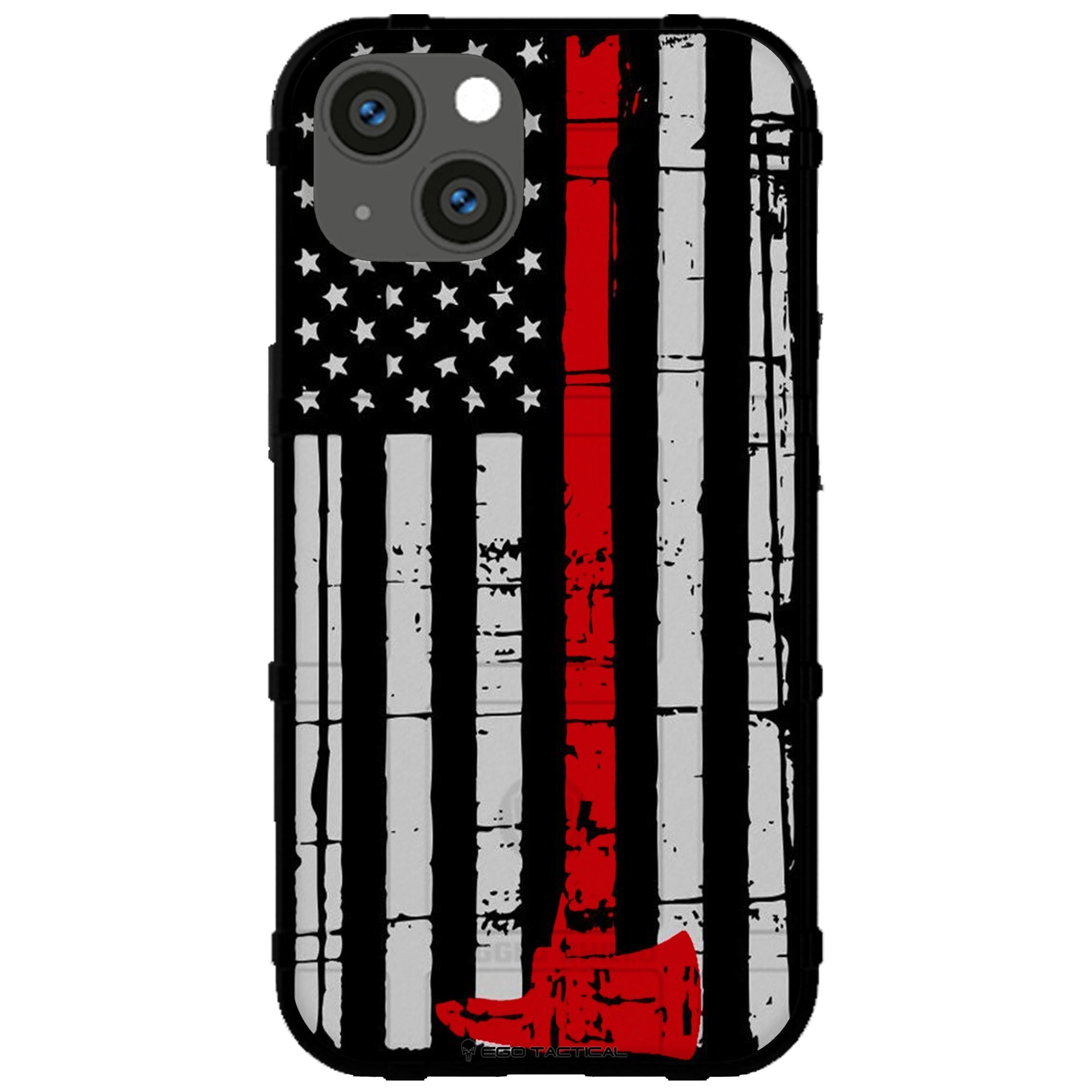 Phone case with American flag design on a white background