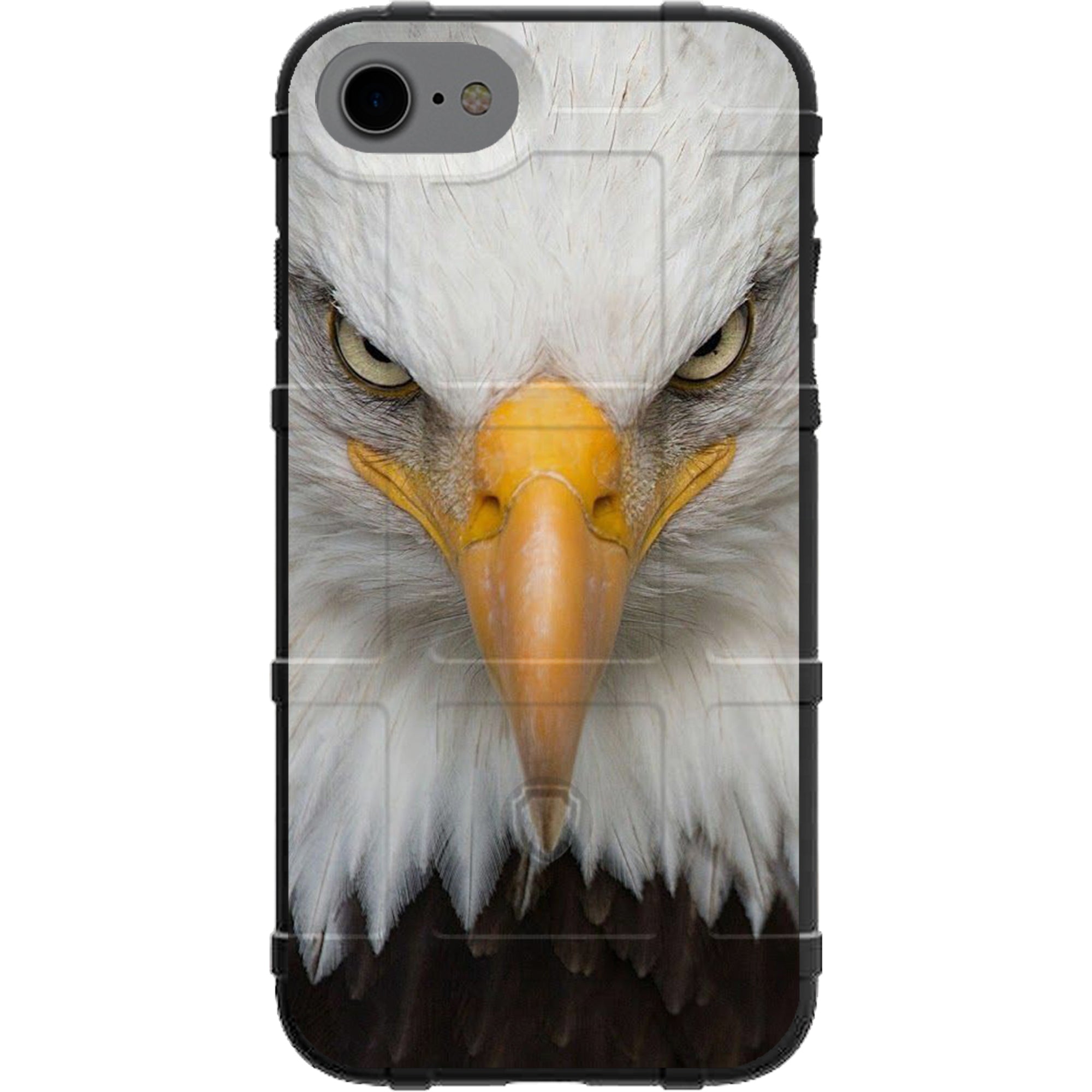 Phone case with an eagle design on a white background
