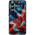 Phone case with American flag design on a white background