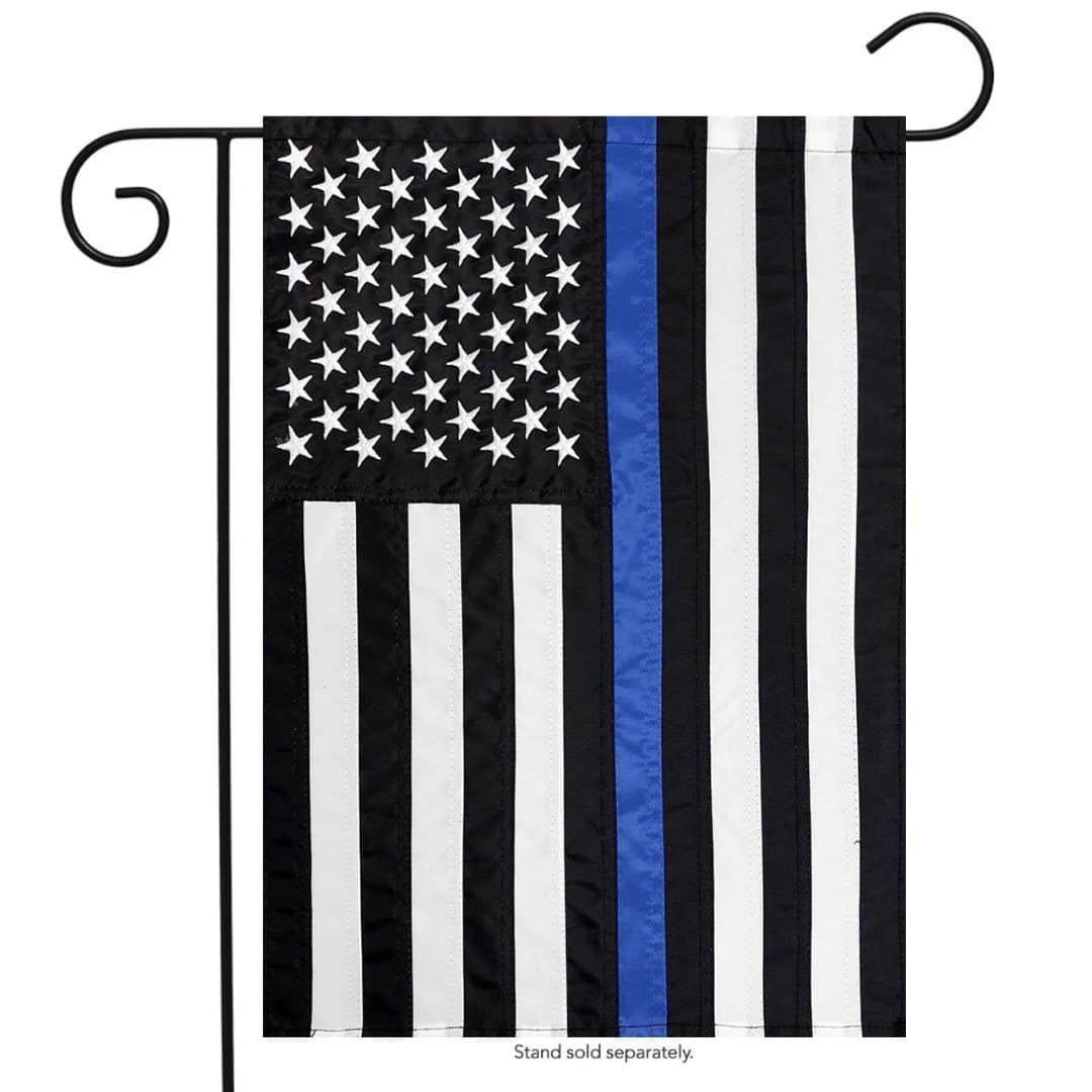 Thin Blue Line Garden Flag 2 Sided Police Support