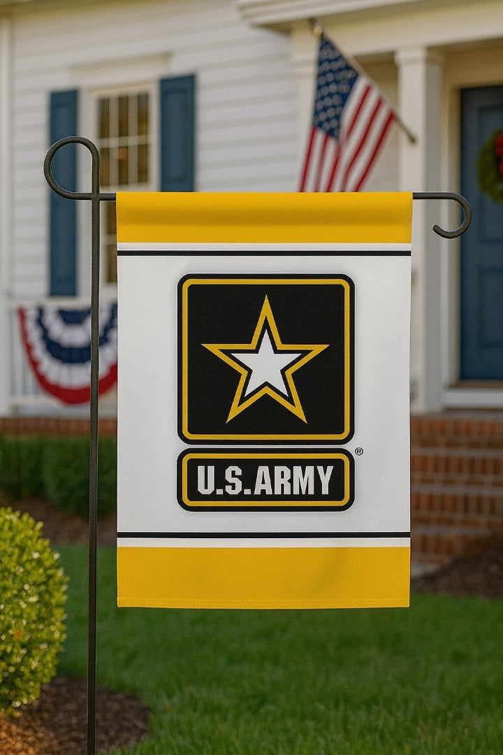 US Army Garden Flag 2 Sided White Yellow