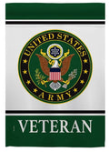 US Army Veteran Garden Flag 2 Sided Logo
