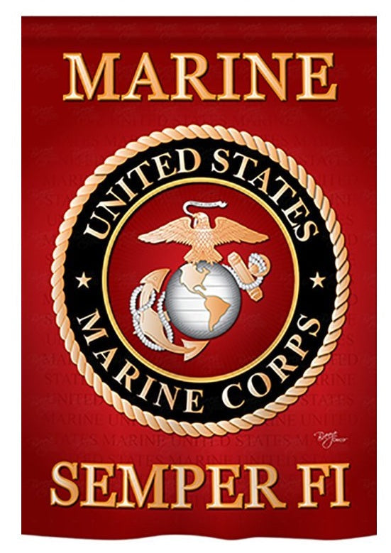 US Marine Corps 2 Sided Semper Fi Garden Flag