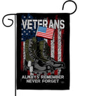 Veterans Always Remember Garden Flag 2 Sided