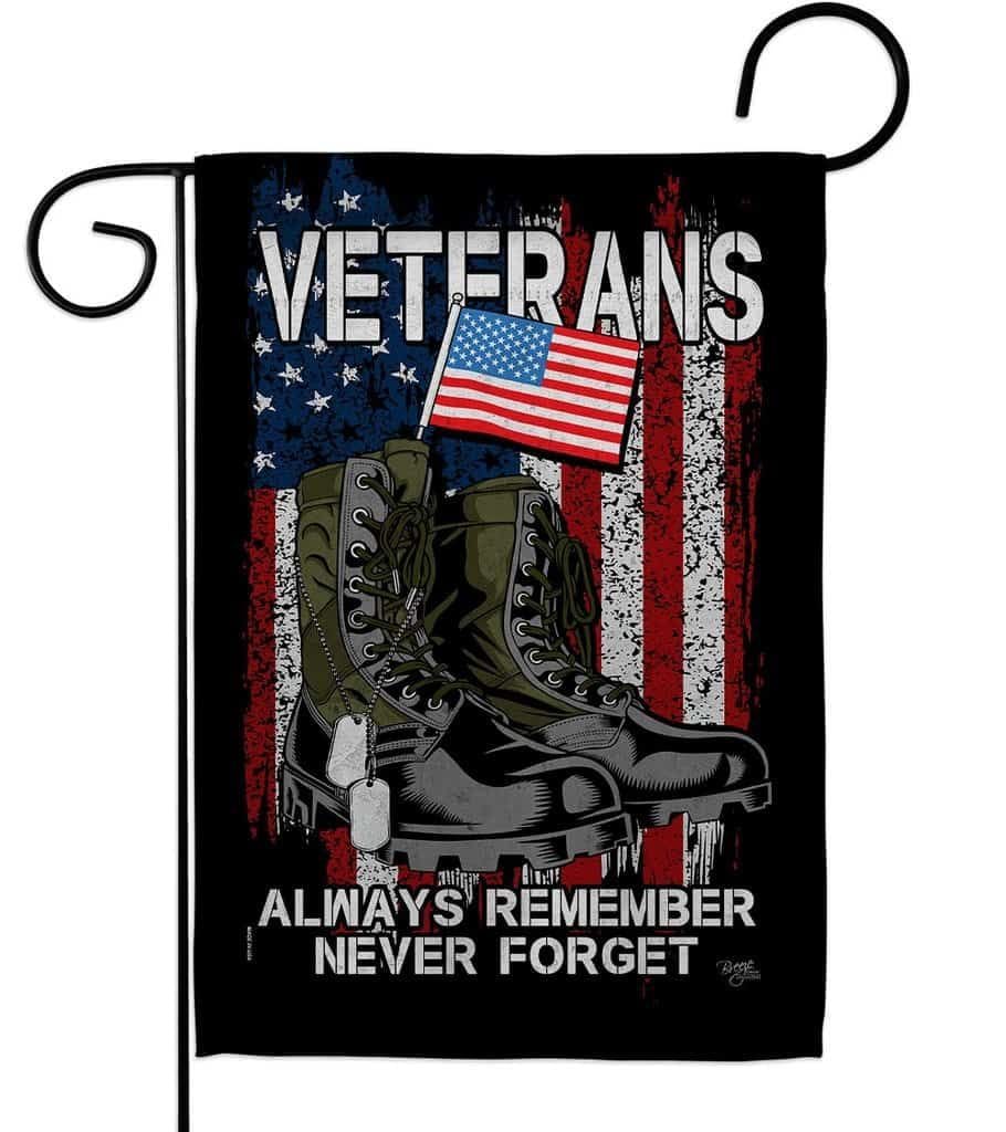 Veterans Always Remember Garden Flag 2 Sided
