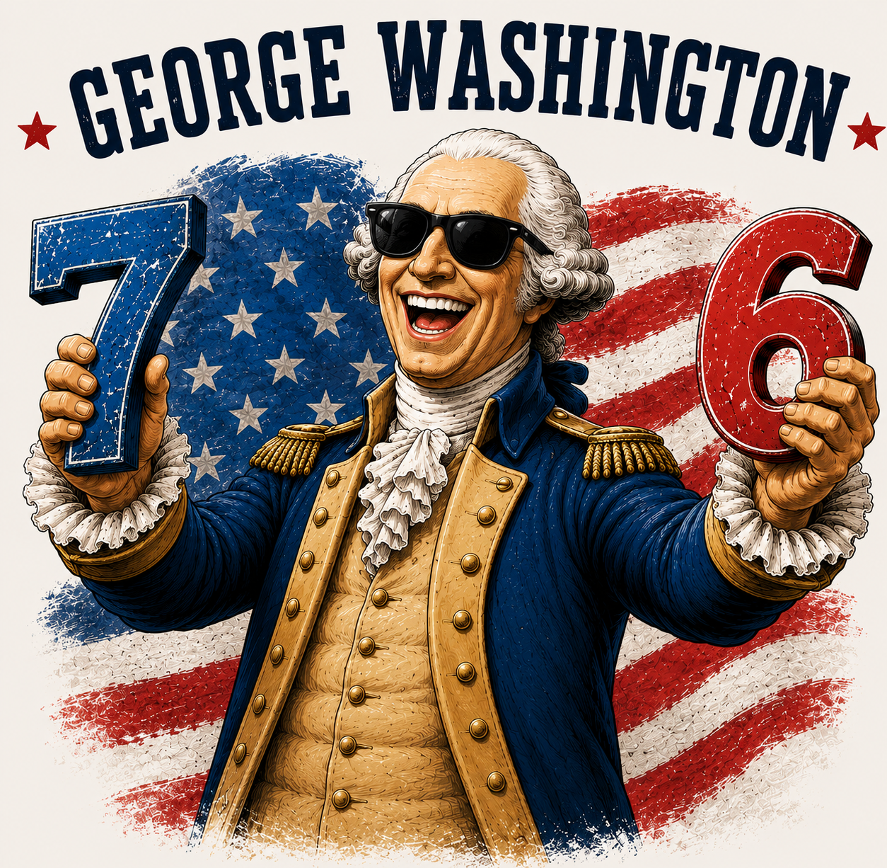 George Washington, 7 and 6,Funny T-shirt