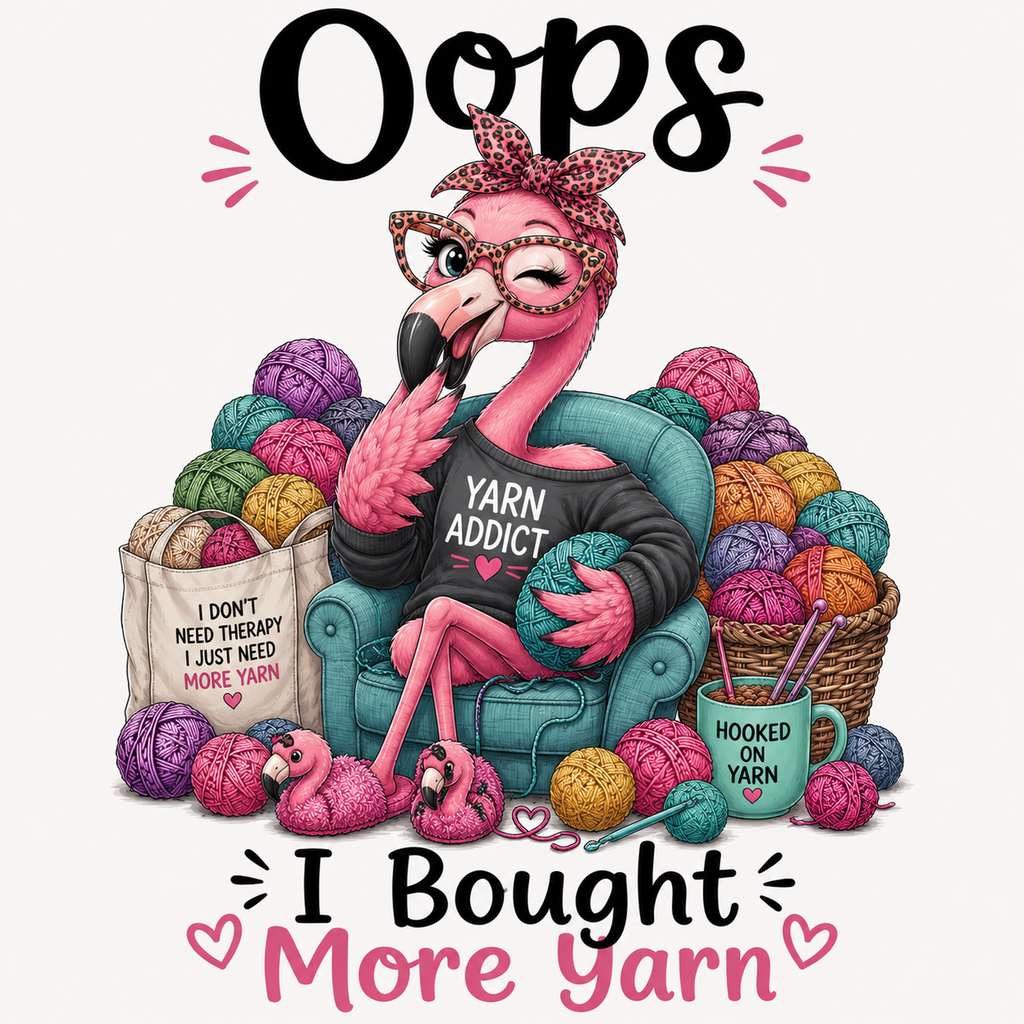 Oops - Have You Bought More Yarn Than You Need? This Flamingo Did!