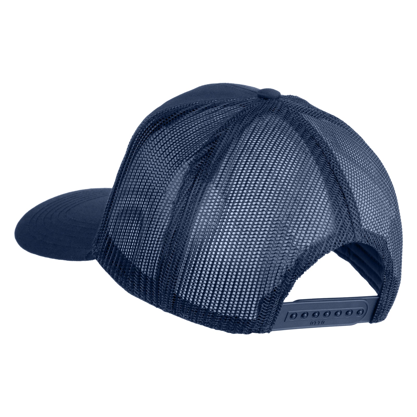 Blue mesh cap on a white background