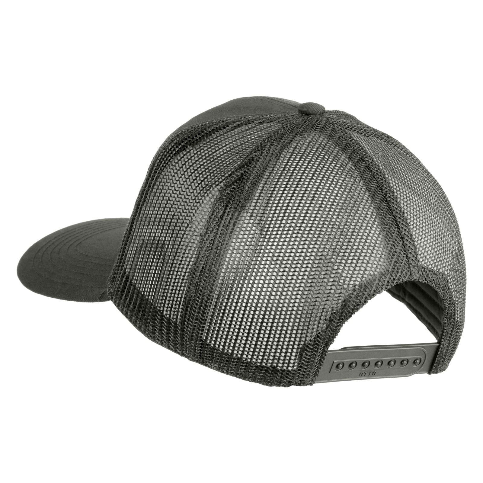 Black mesh cap on a white background