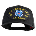 Black cap with U.S. Coast Guard Veteran patch on a white background