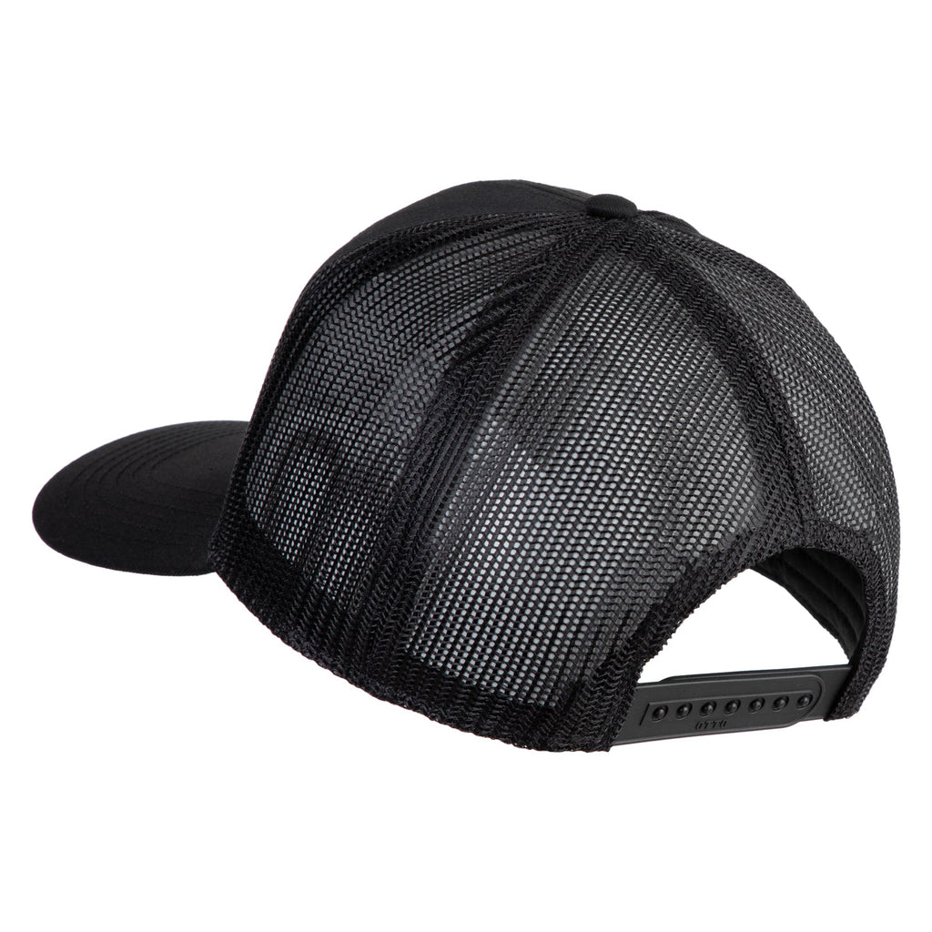Black mesh cap on a white background