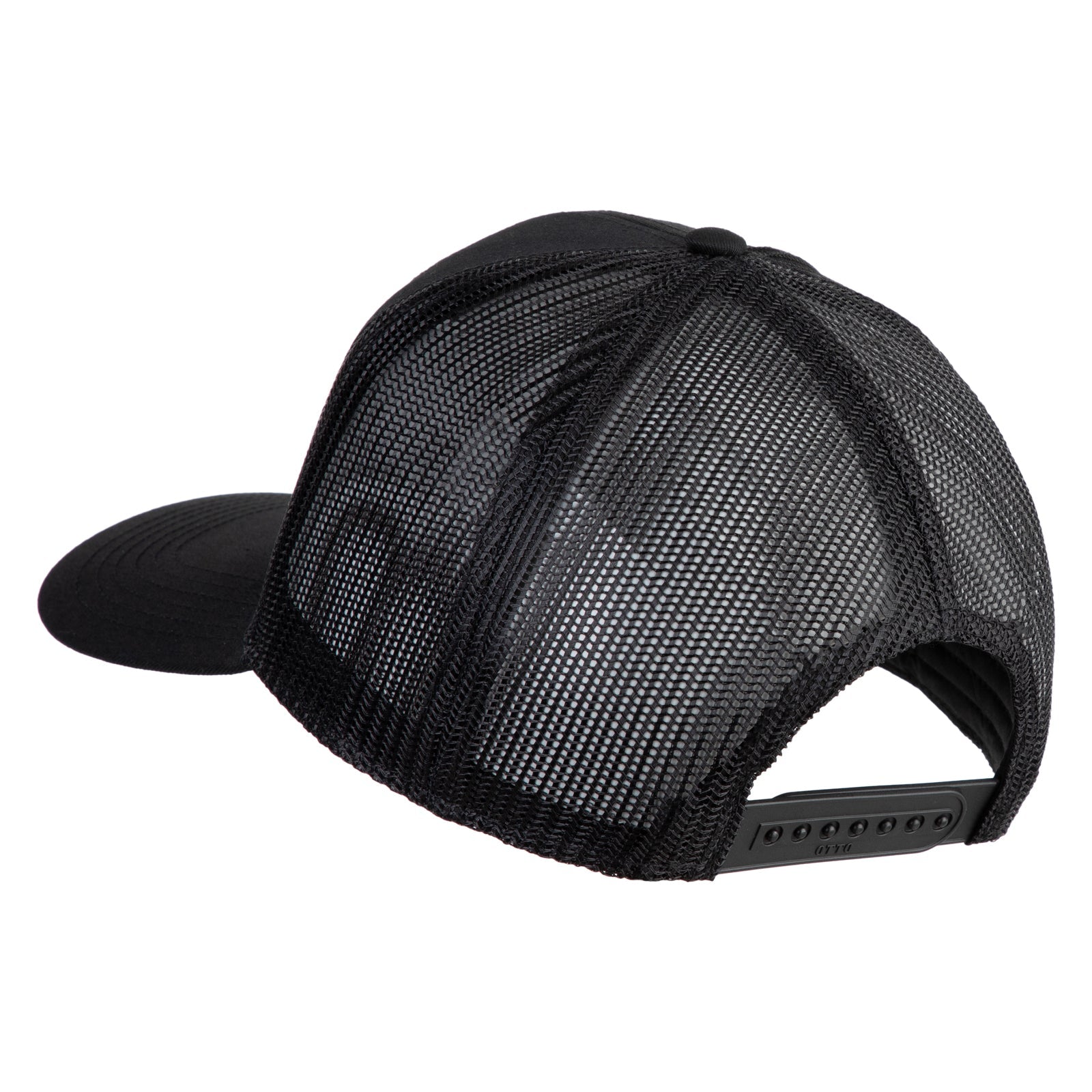 Black mesh cap on a white background