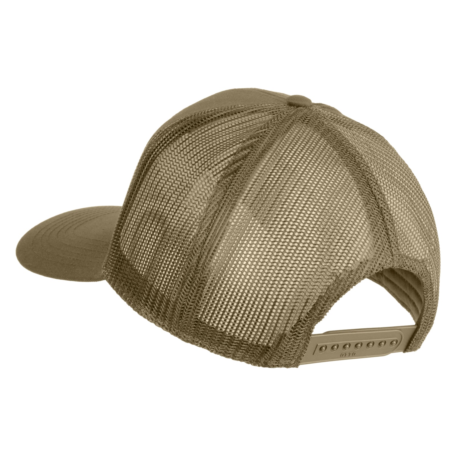 Khaki mesh cap on a white background