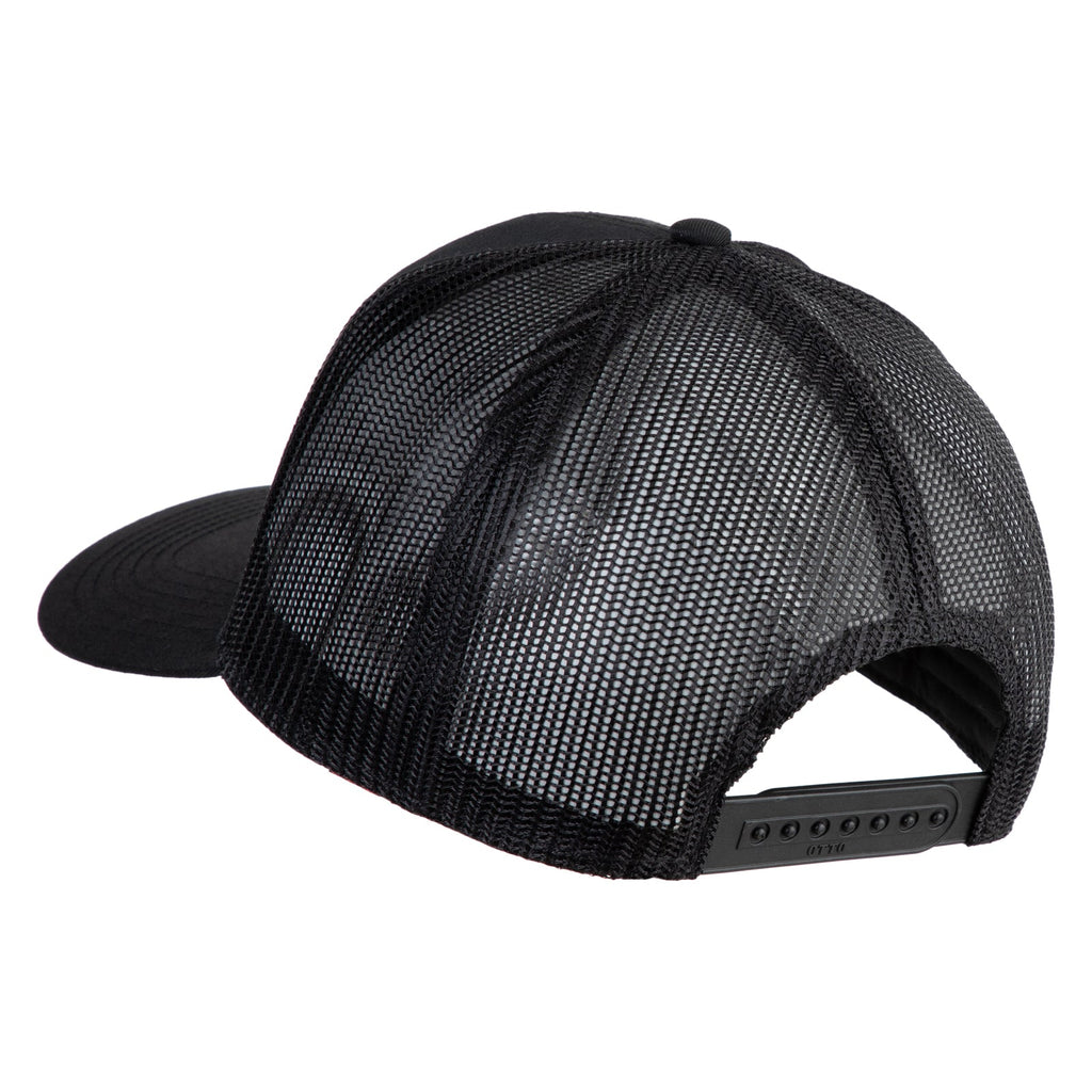 Black mesh cap on a white background