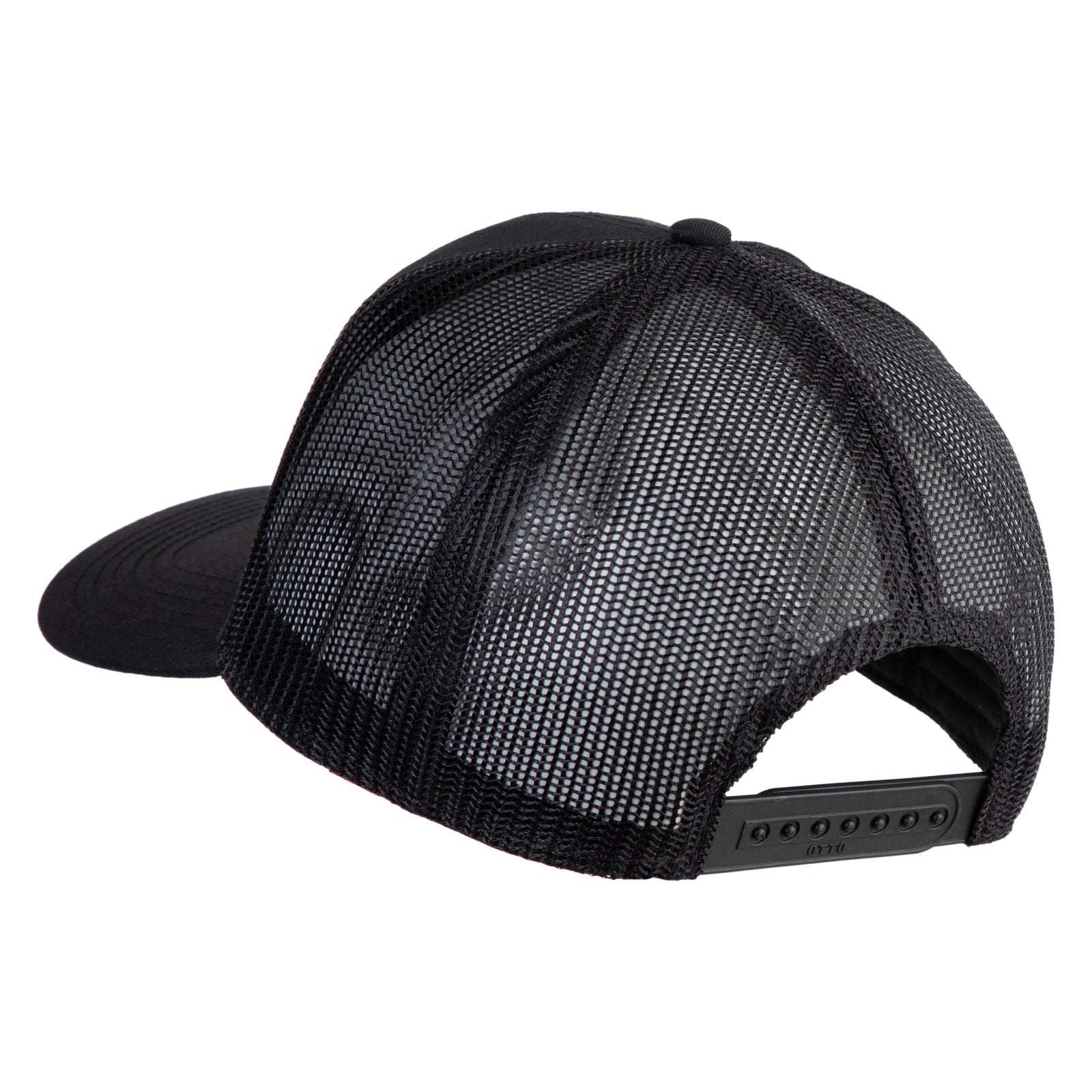Black mesh cap on a white background