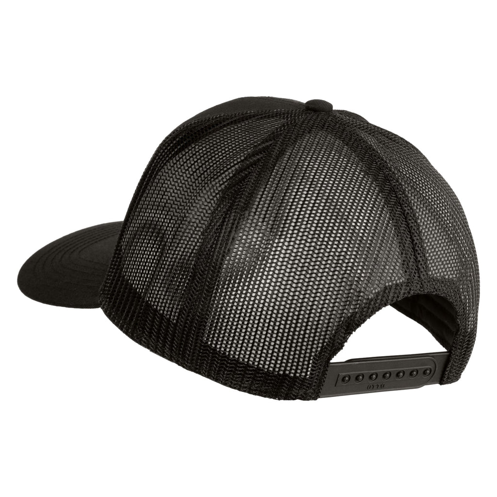 Black mesh cap on a white background