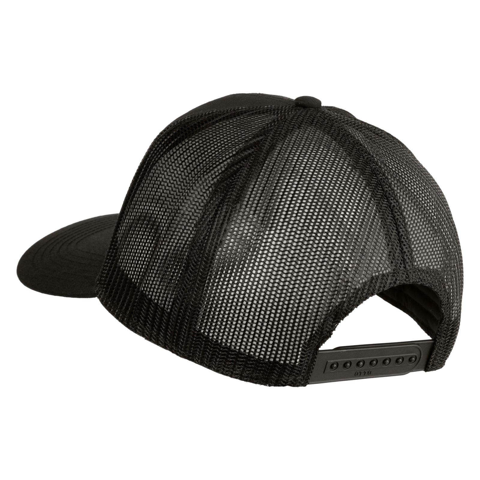 Black mesh cap on a white background