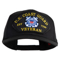 Black cap with U.S. Coast Guard Veteran patch on a white background