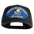 Black cap with United States Navy Seabees patch on a white background