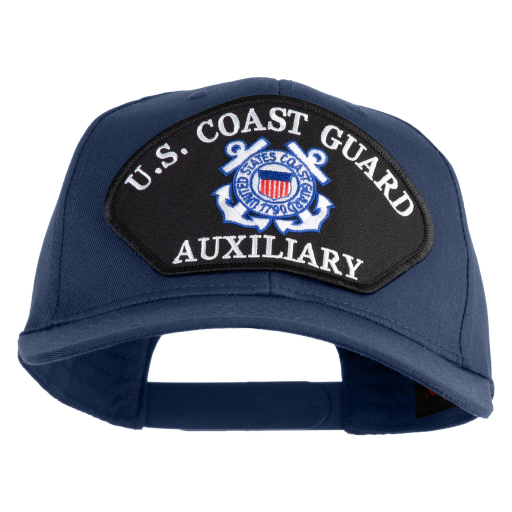 Blue cap with U.S. Coast Guard Auxiliary patch on a white background
