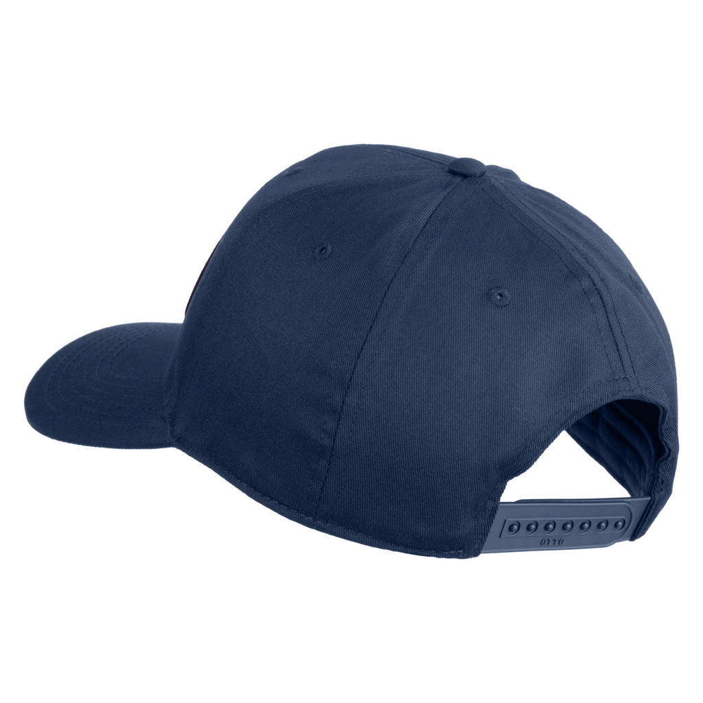 Navy blue cap on a white background