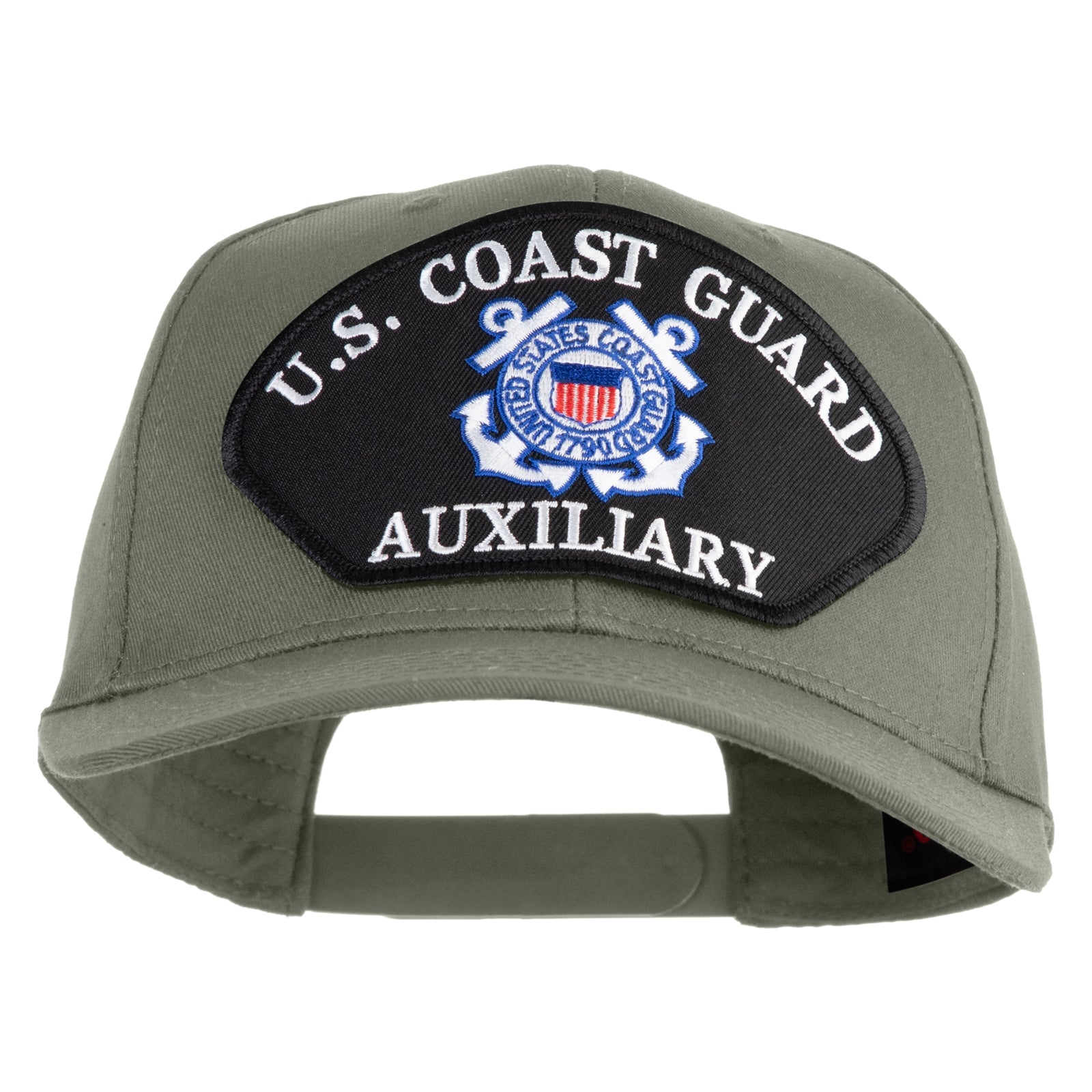 Gray cap with U.S. Coast Guard Auxiliary patch on a white background