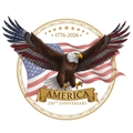 Happy 250th Anniversary To The USA, Eagle in Circle T-Shirt,1776-2026