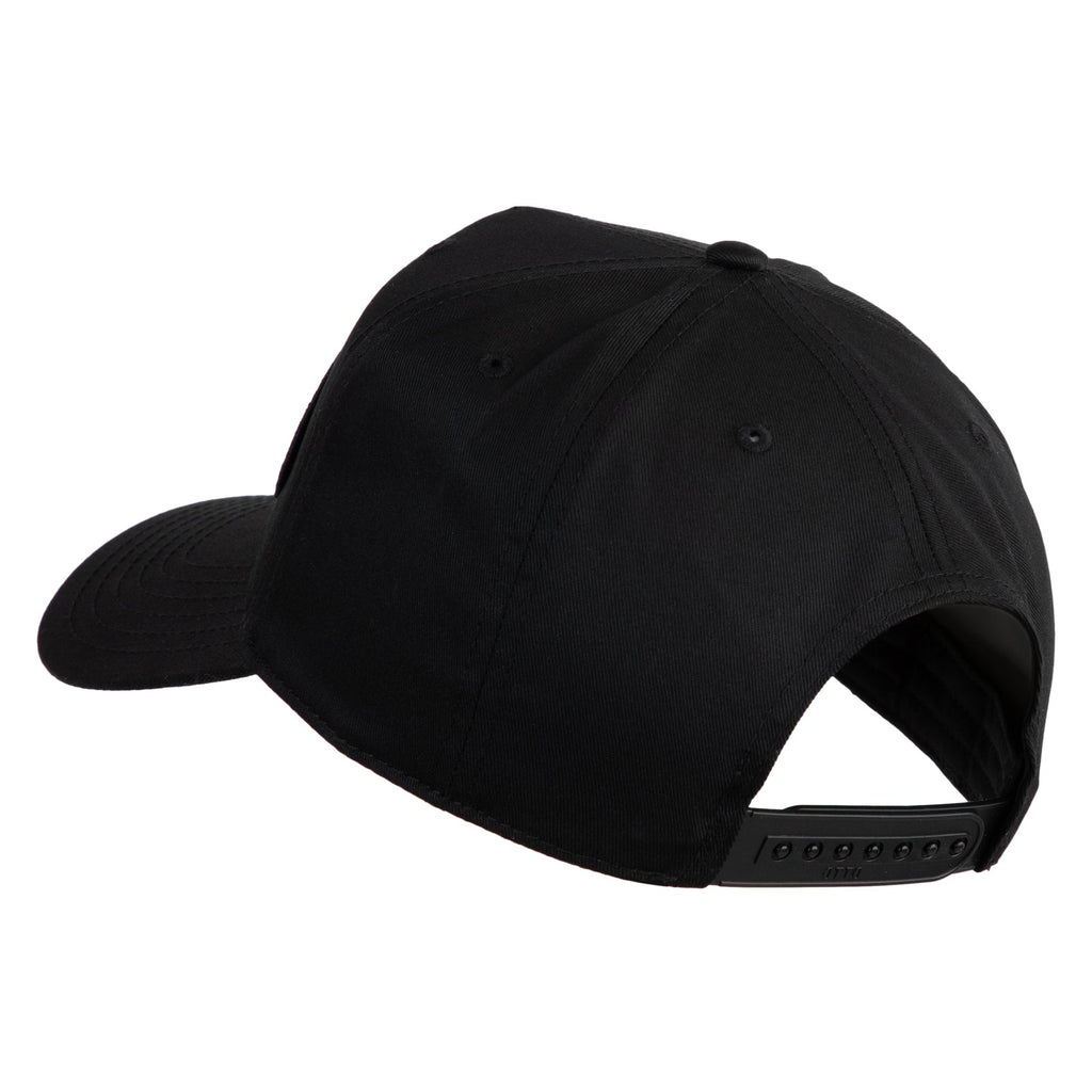 Black baseball cap on a white background