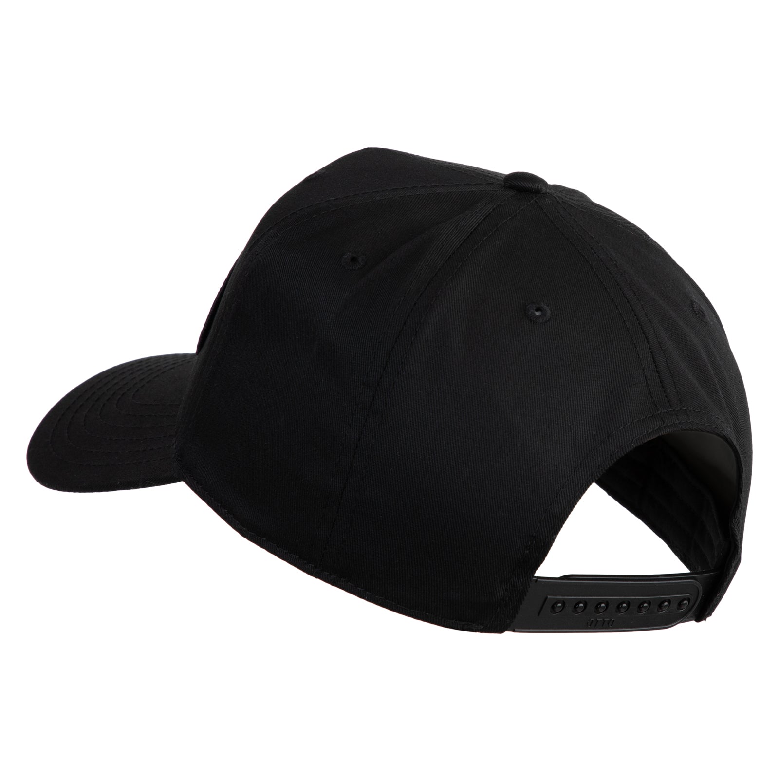 Black baseball cap on a white background