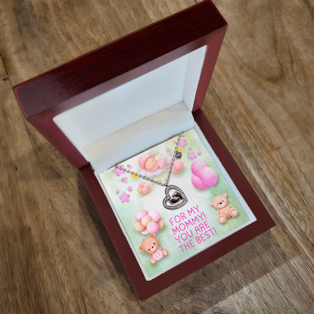 For My Mommy - Baby Girl Feet Heart Necklace