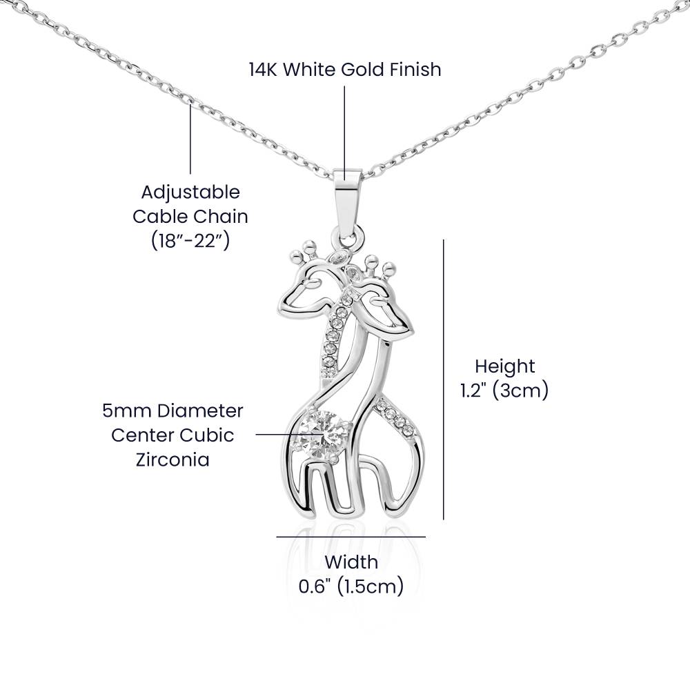 To My Daughter! Giraffe Necklace - You'll Always Be My Baby Girl