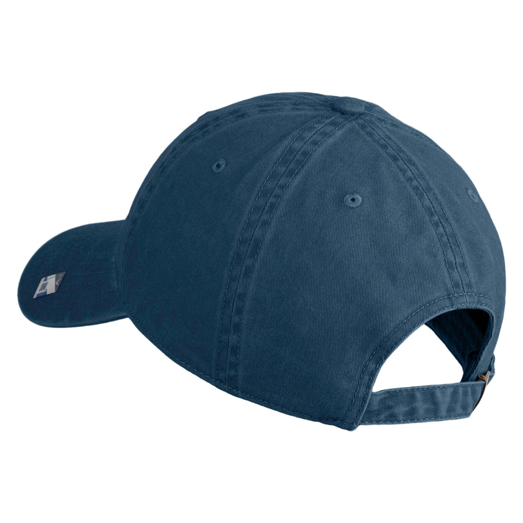 Blue baseball cap on a white background
