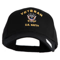 Black cap with 'Veteran U.S. Navy' embroidery on a white background