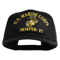 U.S. Marine Corps Semper Fi Black Patched Solid Cotton Twill Pro Style Cap