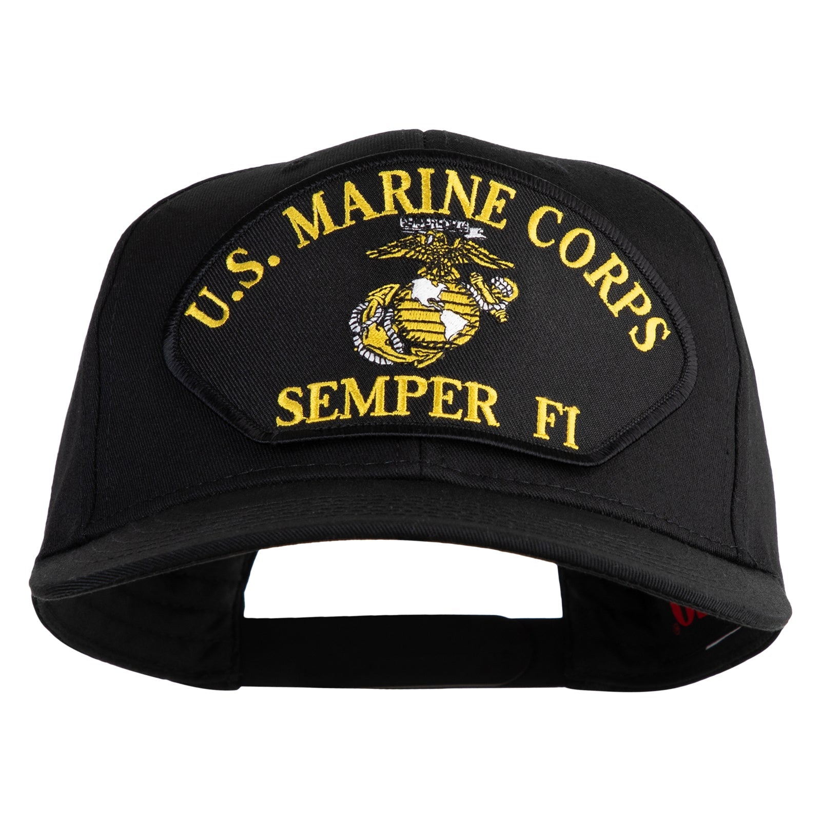 U.S. Marine Corps Semper Fi Black Patched Solid Cotton Twill Pro Style Cap