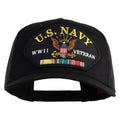Black cap with U.S. Navy WWII Veteran patch on a white background